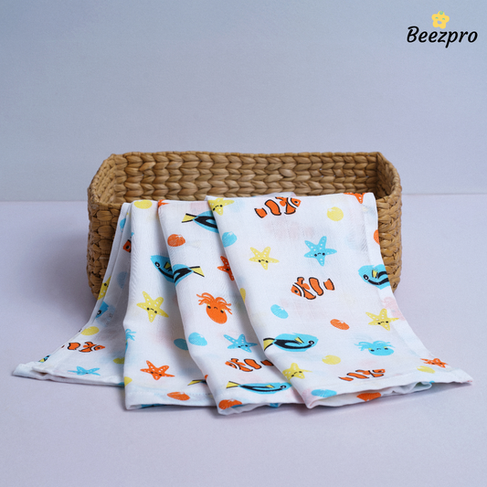 Organic Cotton Muslin Swaddle Ocean Adventure