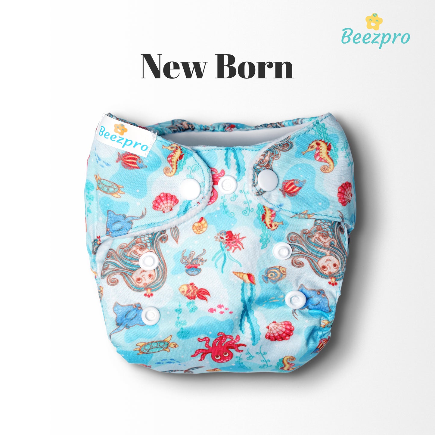 Safe Bottoms Reusuable Cloth Diaper (Ocean)