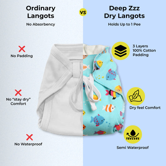 (Pack of 9) Padded Nappies (Mixed colours only)