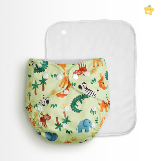 (Pack of 2) Reusuable Cloth Diaper (Mixed Colors Only)