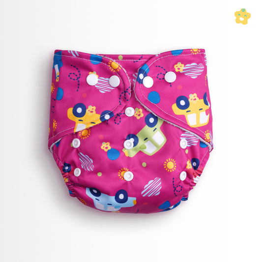 Safe Bottoms Reusuable Cloth Diaper + Extra 1 Insert (Pink Giggles)