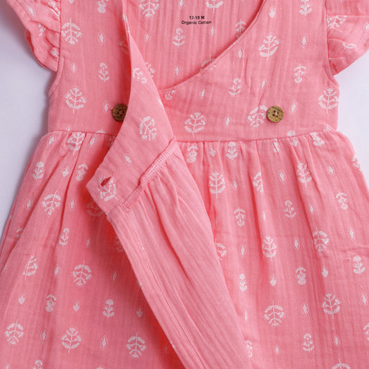 Organic Cotton Muslin Frock – Pink Blush Dreams
