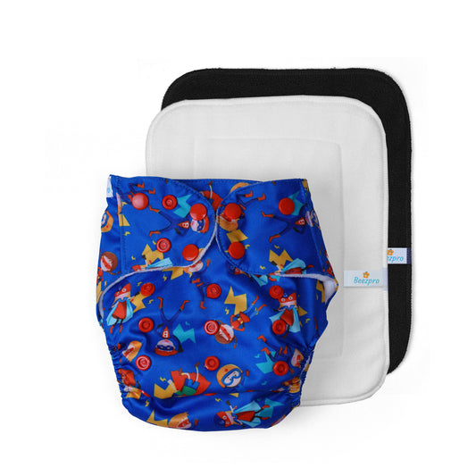 (Pack of 2) Reusuable Cloth Diaper (Mixed Colors Only)