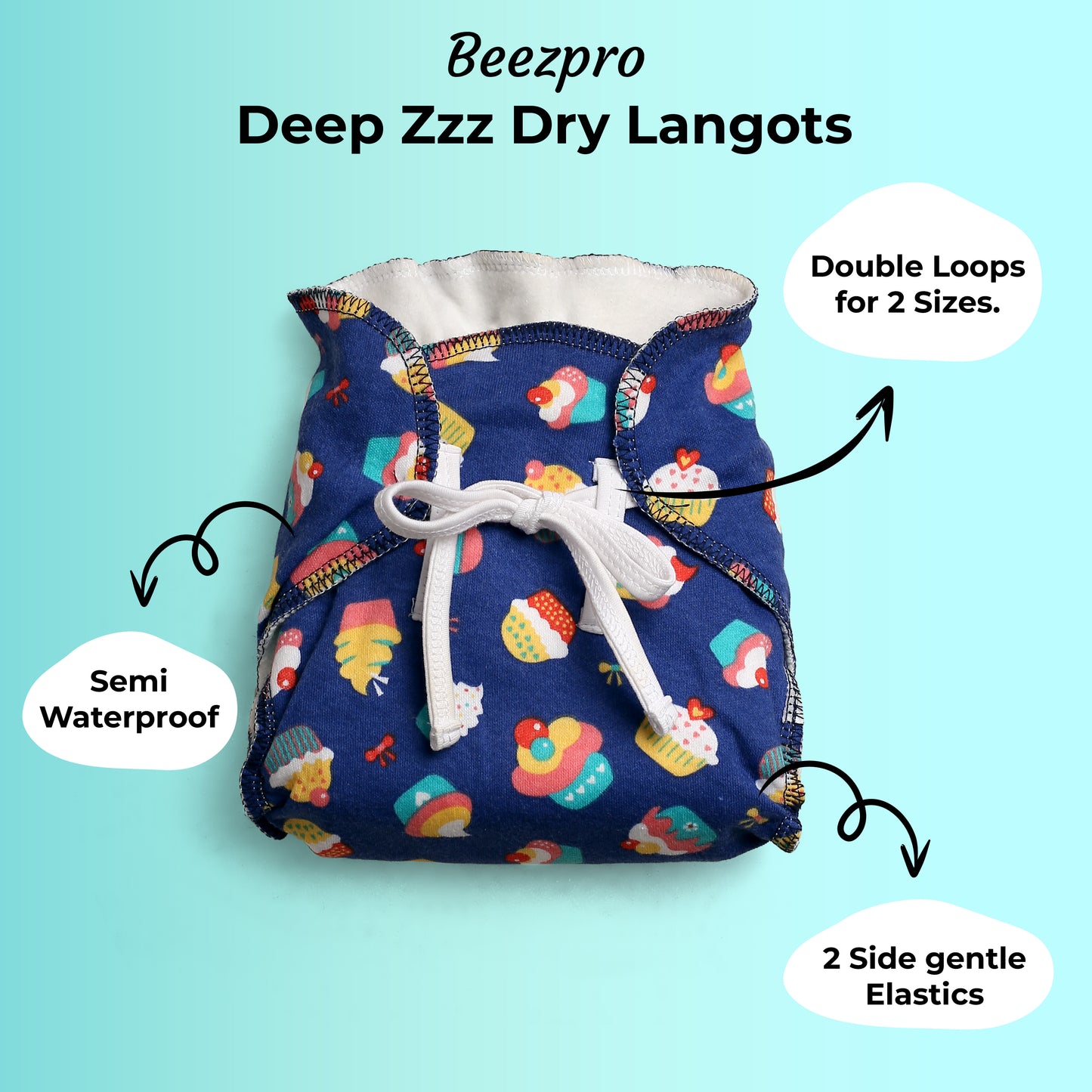 (Pack of 12) Padded Nappies (Mixed colours only)