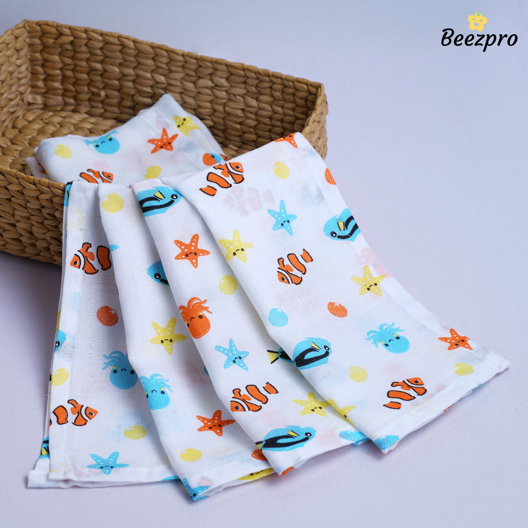 Organic Cotton Muslin Swaddle Ocean Adventure