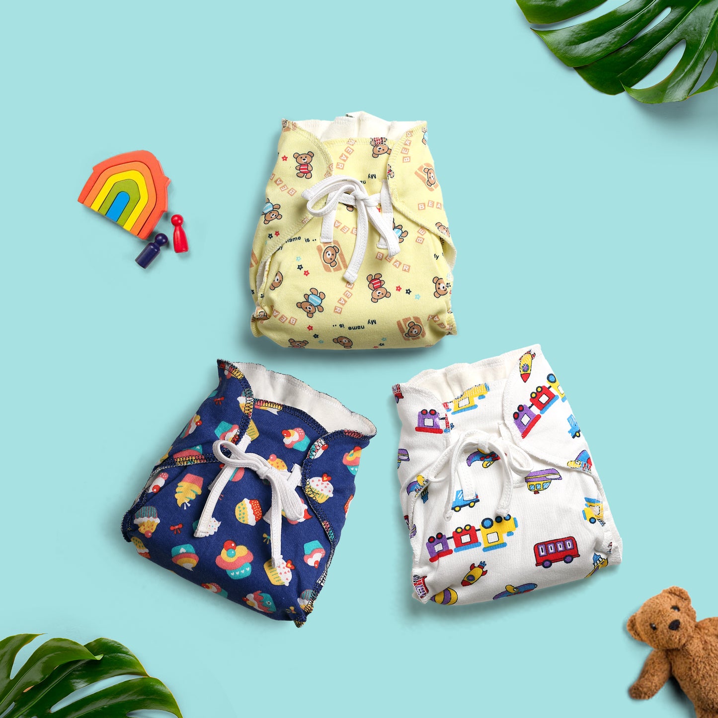 Safe Bottoms Padded Nappies (Mixed colours only)