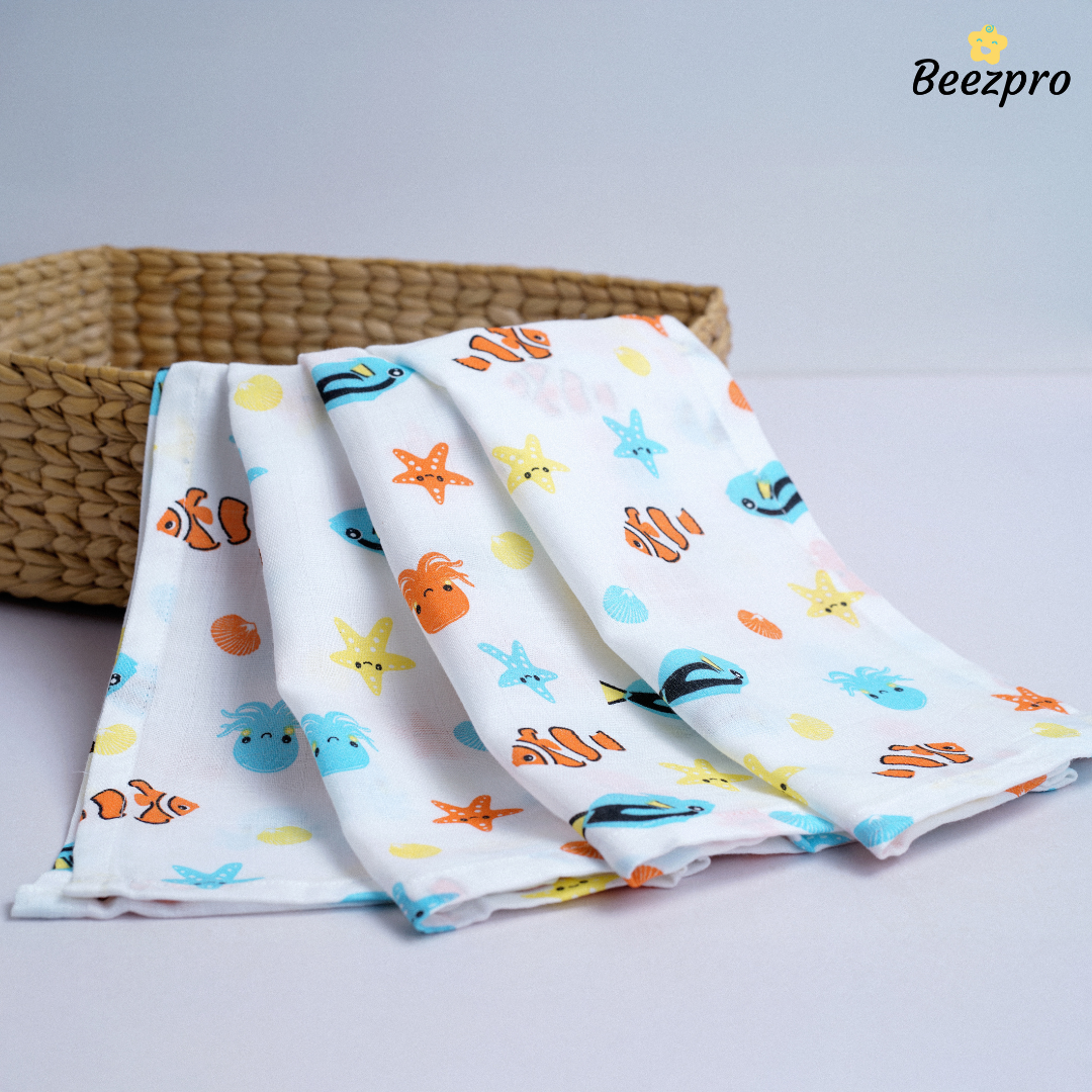 Organic Cotton Muslin Swaddle Ocean Adventure