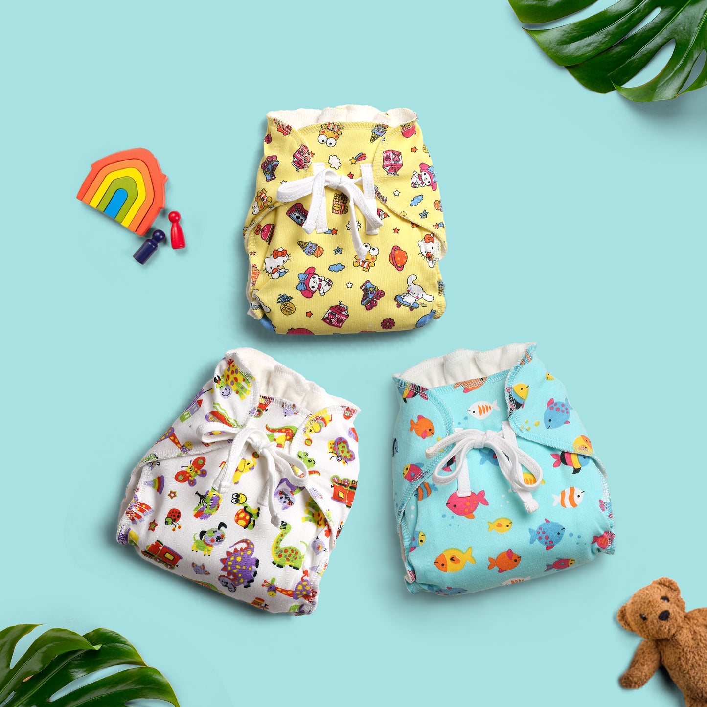 (Pack of 12) Padded Nappies (Mixed colours only)