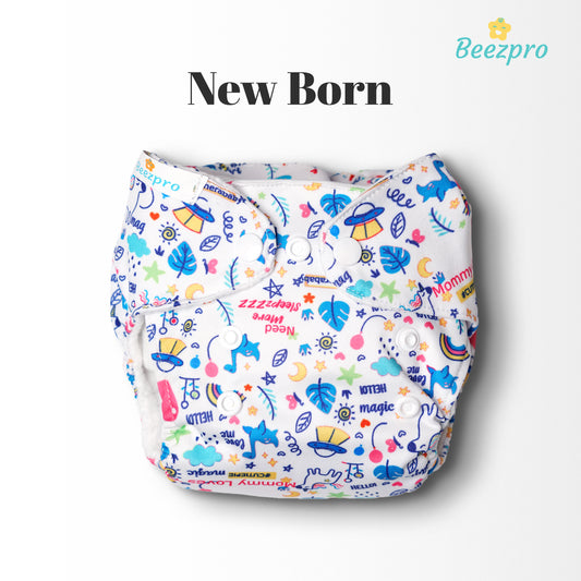 New Born Reusuable Cloth Diaper(Magic white)