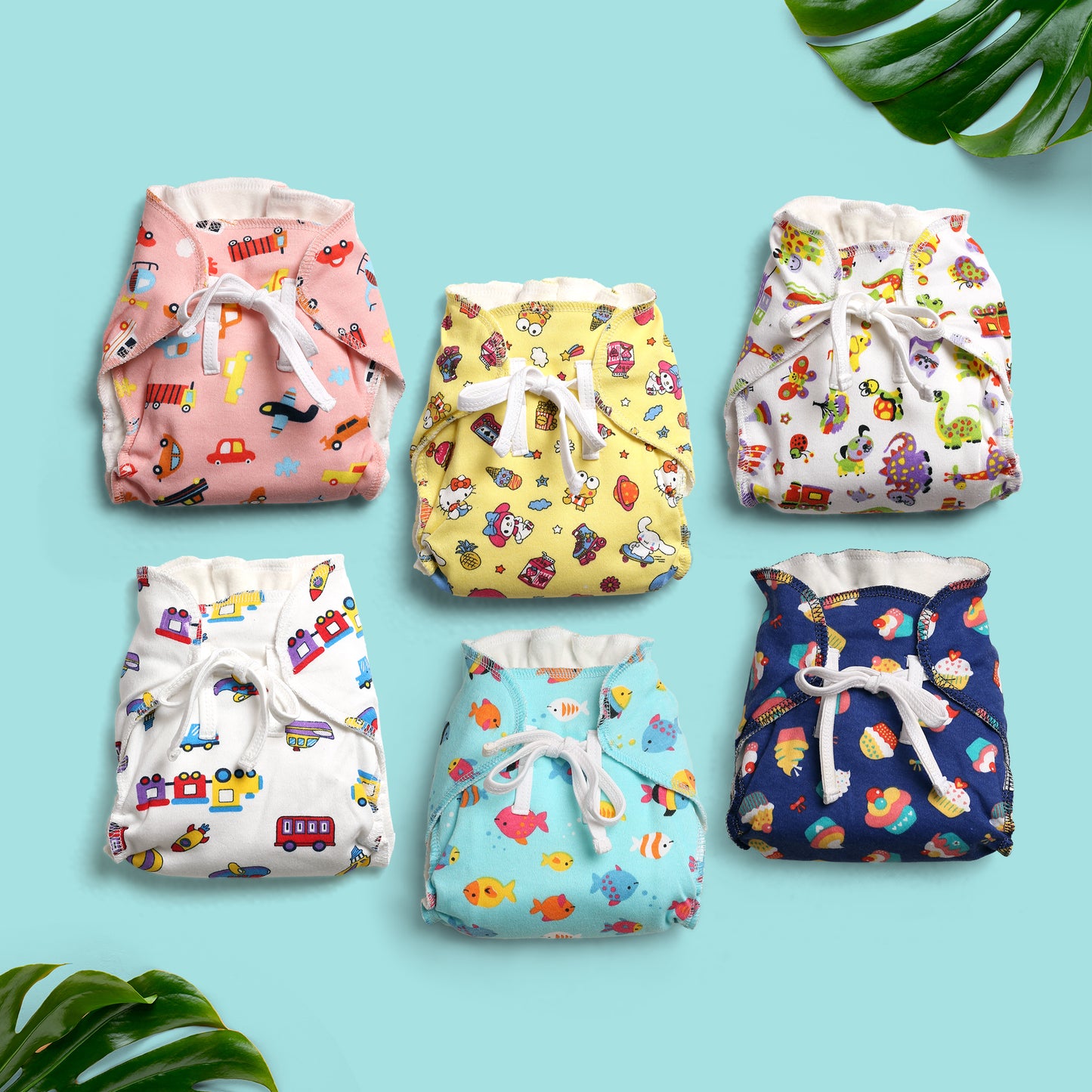 (Pack of 12) Padded Nappies (Mixed colours only)