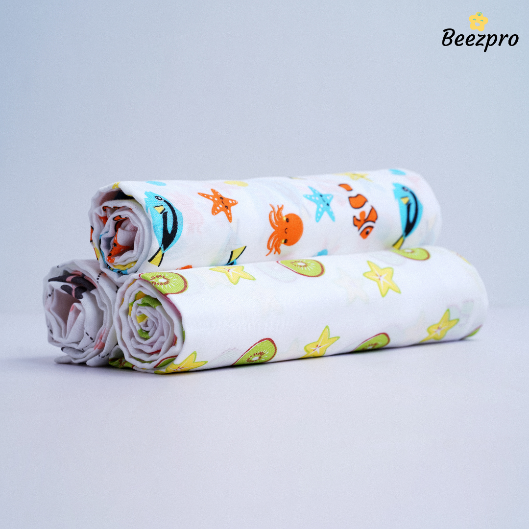Organic Cotton Muslin Swaddle (Mixed Colours Only) Pack of 2