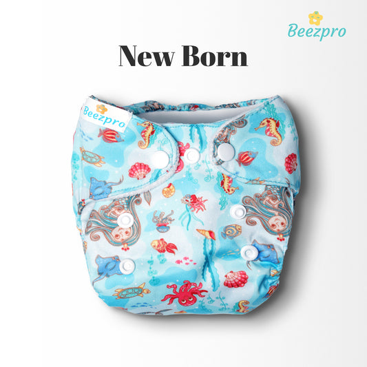 New Born Reusuable Cloth Diaper(Ocean)