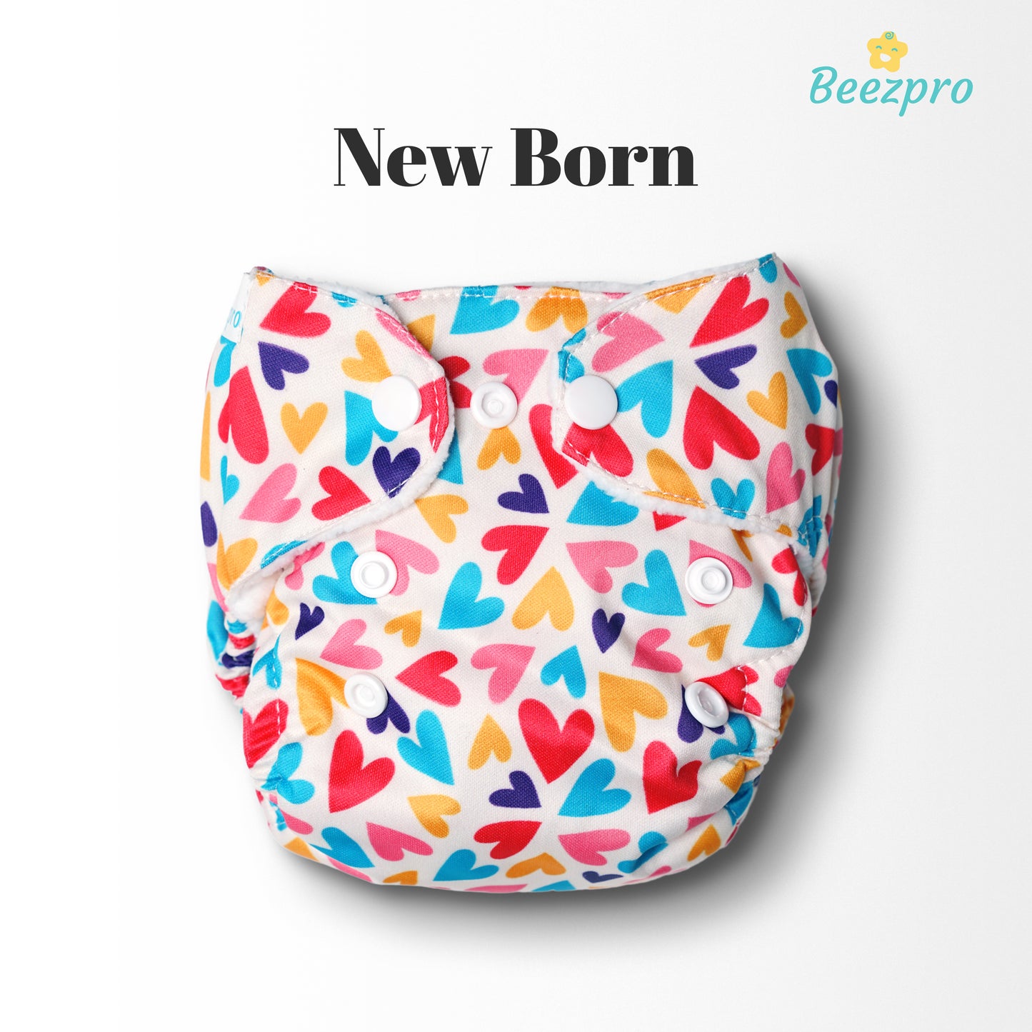 New Born Reusuable Cloth Diaper(Hearts)