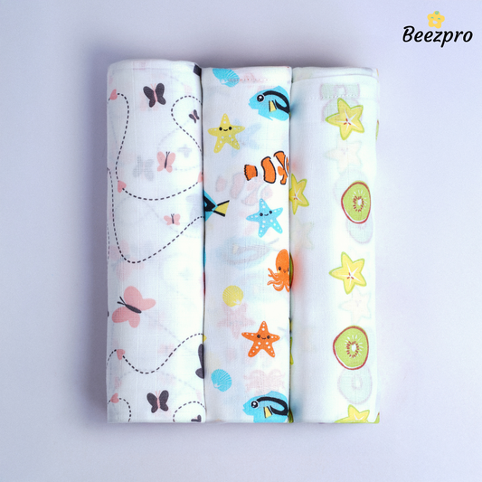 Organic Cotton Muslin Swaddle (Mixed Colours Only) Pack of 2