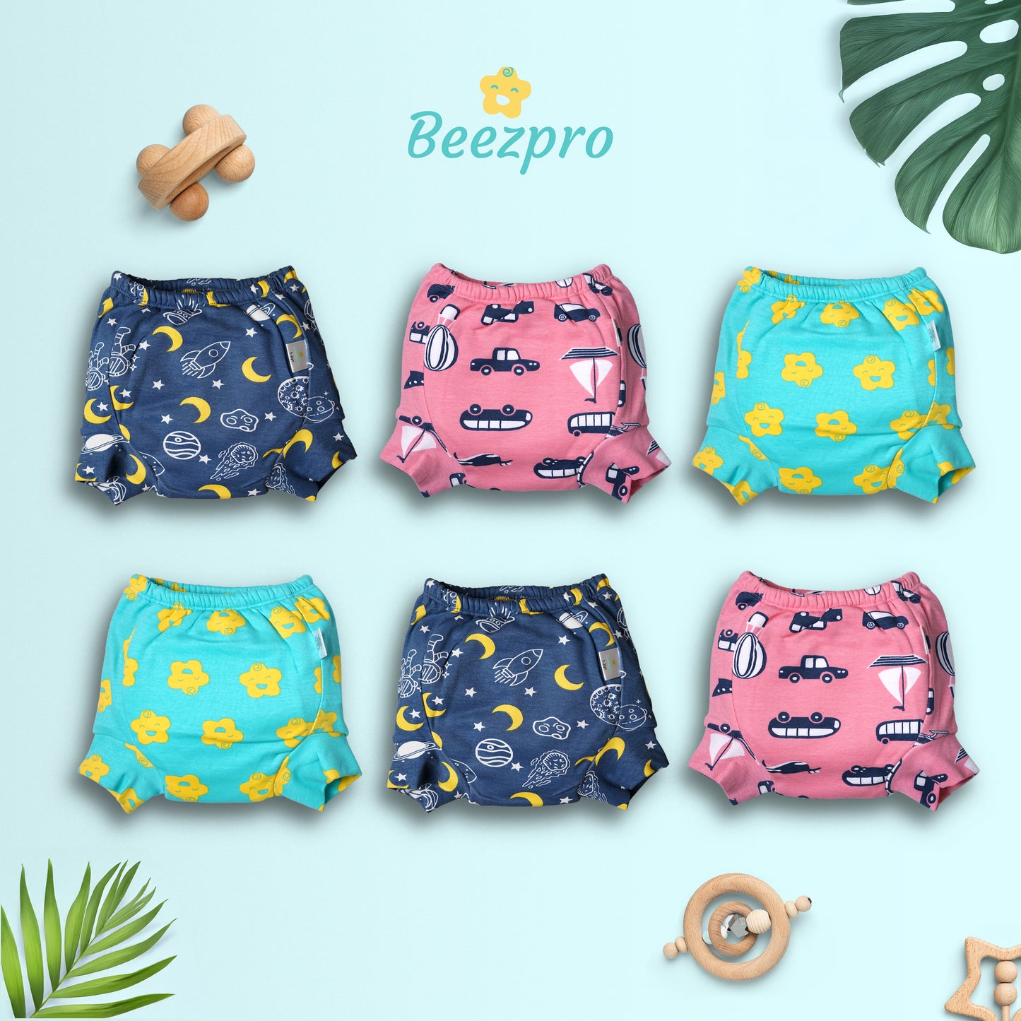 (Pack of 6) Beezpro Snug Fit Padded Underwear (Mixed Colors Only)