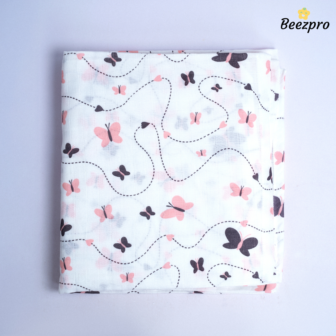 Organic Cotton Muslin Swaddle Butterfly Bliss