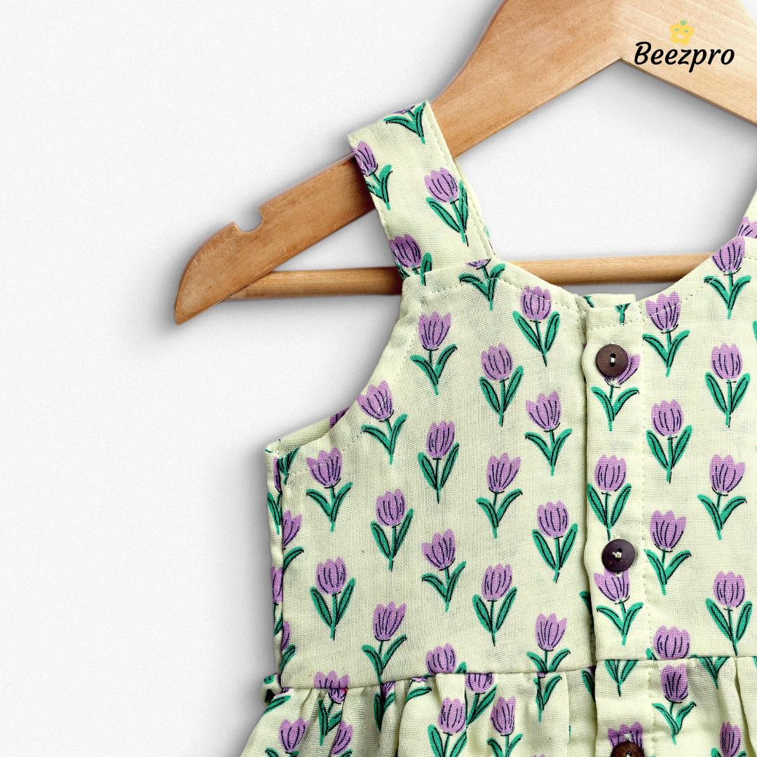 Organic Cotton Muslin Frock Tulip Meadow