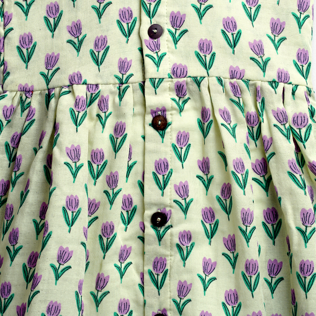 Organic Cotton Muslin Frock Tulip Meadow