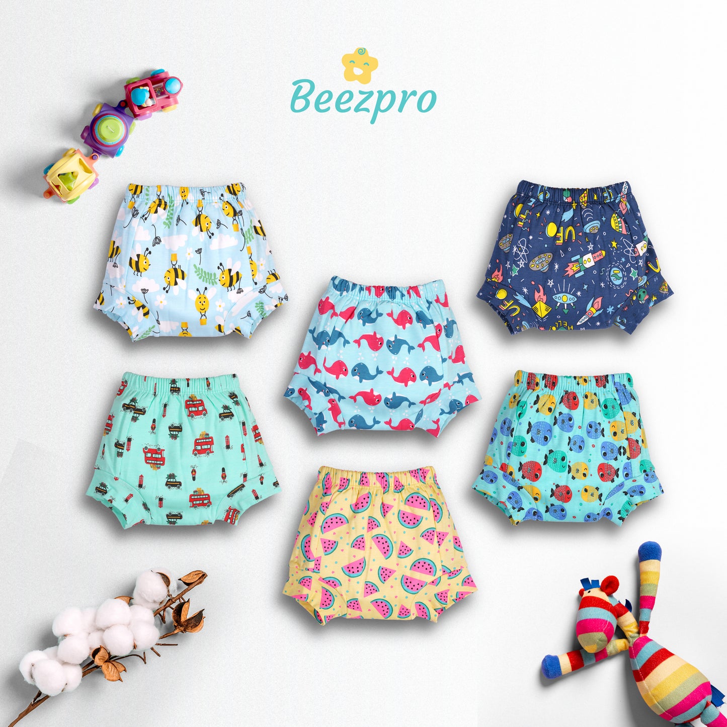 (Pack of 2) Beezpro Snug Fit Padded Underwear (Mixed Colors Only)