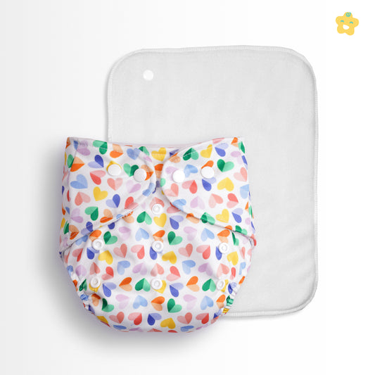 Safe Bottoms Reusuable Cloth Diaper (Hearts)