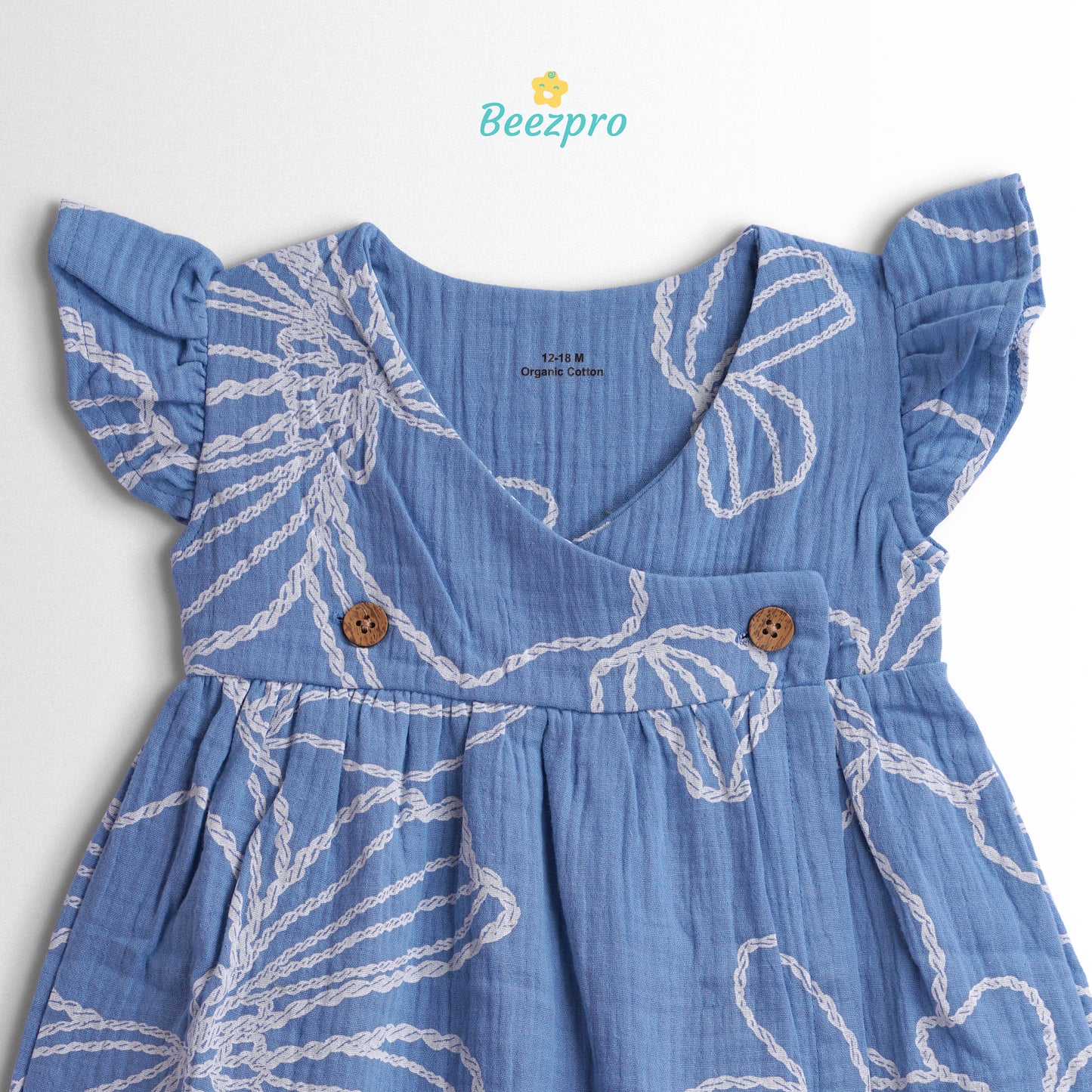 Organic Cotton Muslin Frock – Ocean Bloom