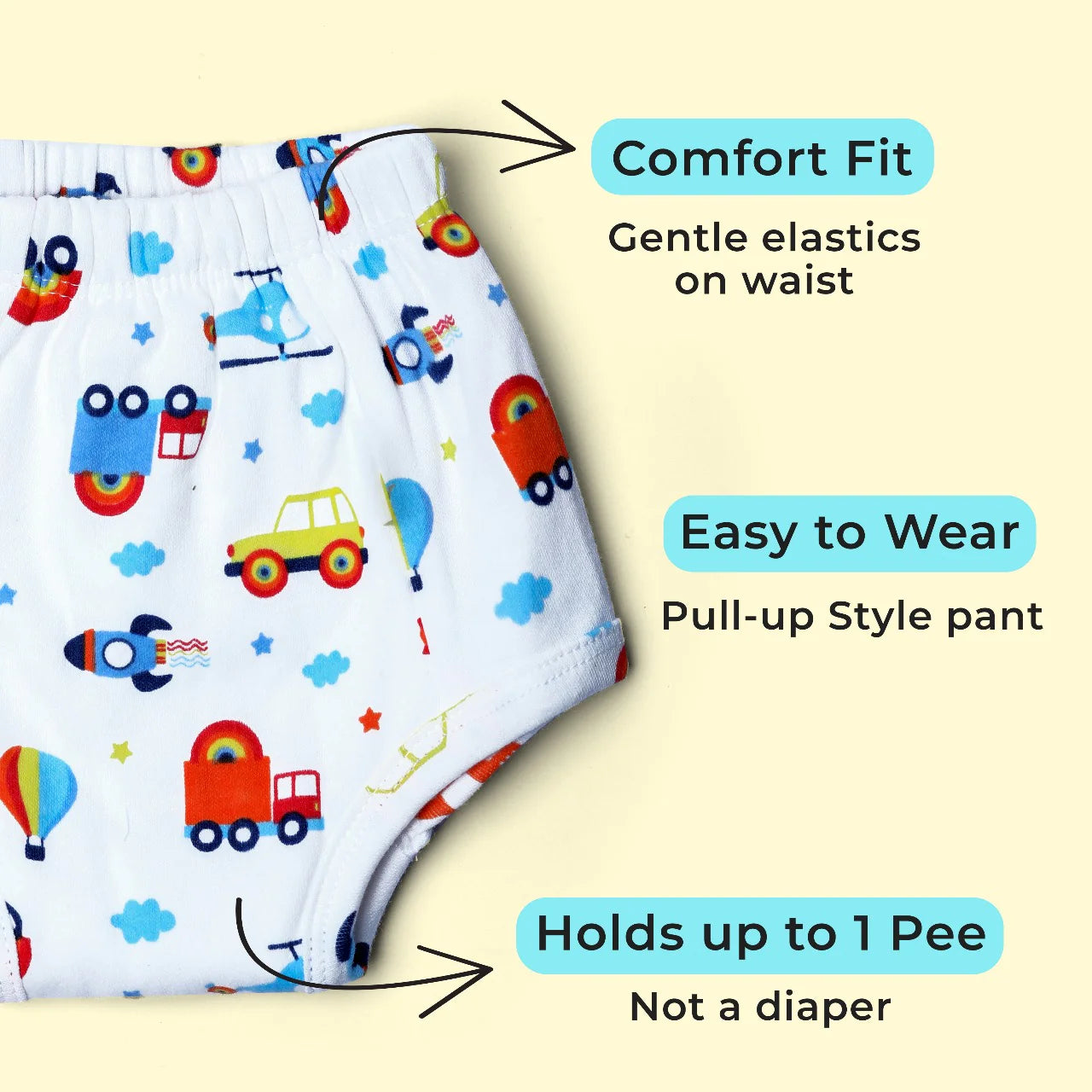 (Pack of 6) Padded Underwear (Mixed Colors Only)