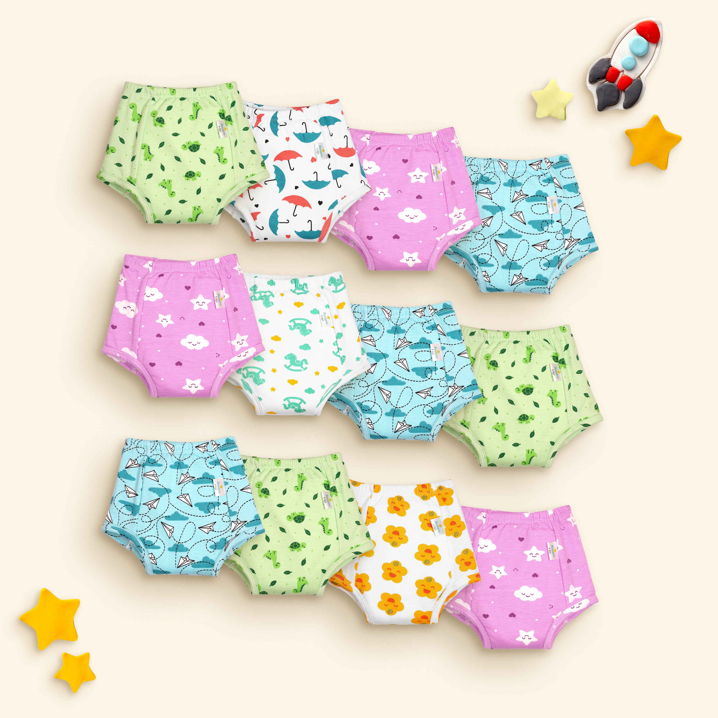 Pack of 6) Padded Underwear (Mixed Colors Only)