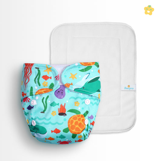 (Pack of 2) New Born Reusuable Cloth Diaper (Mixed Colors Only)