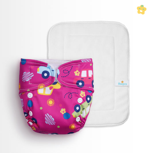 New Born Reusuable Cloth Diaper(Pink Giggles)