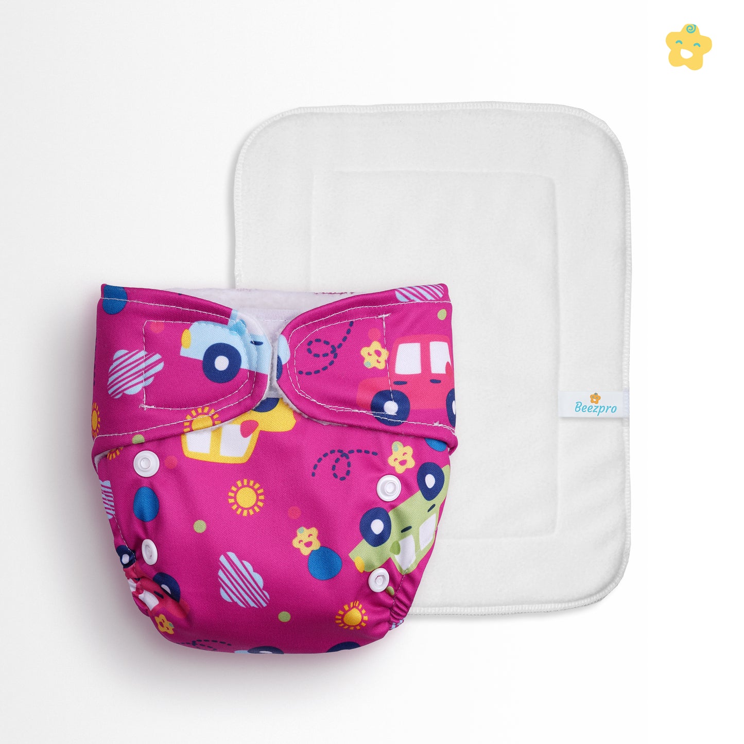 Safe Bottoms Reusuable Cloth Diaper (Pink Giggles)