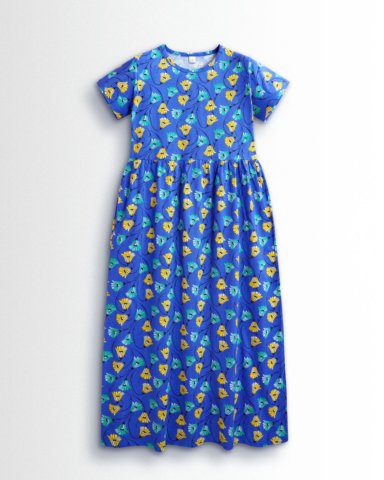 Royal Blue Floral Non-Feeding  Dress | Soft Cotton Wear